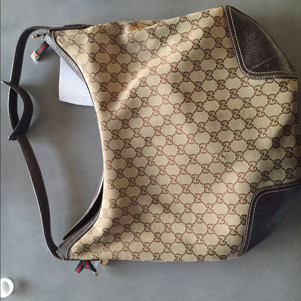 Gucci Brown/Beige canvas hobo